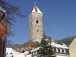 Černá věž, jediný pozůstatek hradu