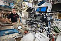 Dans le laboratoire américain Destiny de l'ISS lors de sa deuxième mission