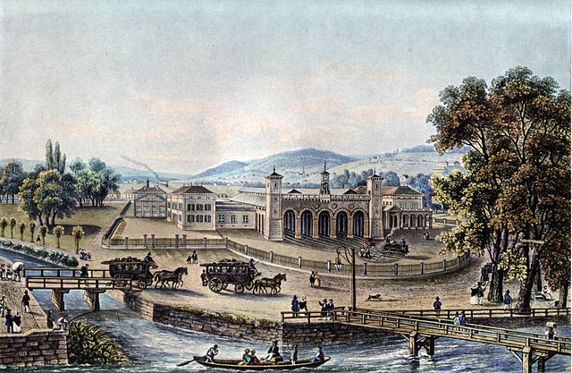View of the first station in 1847.