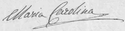 Assinatura da princesa Marie-Caroline