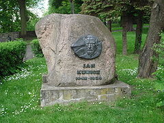 Jan Kubisz memorial at Castle Hill Park in Cieszyn