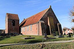 Jemgum Critzum - Achter'd Kark - Friedhof + Kirche + Glockenturm 01 ies