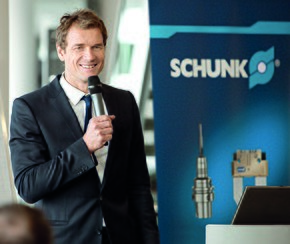 Footballer Jens Lehmann speaking in his capacity as the brand ambassador of German tool company Schunk Jens Lehmann als Markenbotschafter Testimonial von SCHUNK.jpg