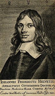 Johannes Friedrich Helvetius. Line engraving. Wellcome V0002679.jpg