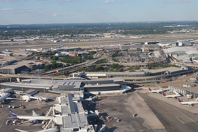 Aerial view of the terminals in 2021