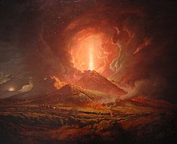 Joseph Wright, Vesuvius Porticista, öljy kankaalle, n. 1774–1776.