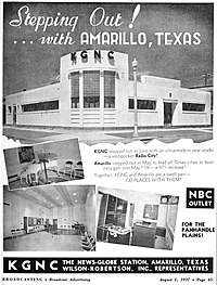 In June 1937, KGNC moved into an "ultra-modern new studio". KGNC advertisement (1937).jpg