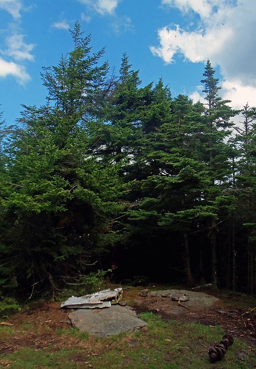 Summit, with debris from nearby plane wreck.