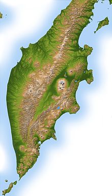 Topography of the Kamchatka Peninsula Kamchatka peninsula topo.jpg