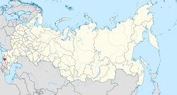 Karatšai-Tšerkessian sijainti Venäjän federaation kartalla