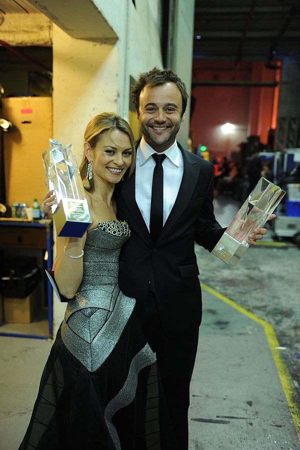 Kat Stewart (with Gyton Grantley) at the AFI Awards, December 2008