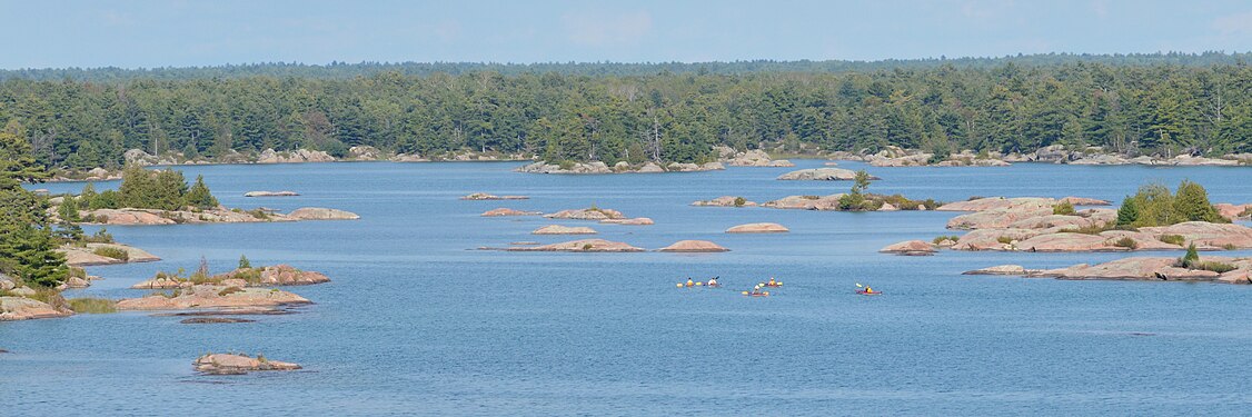 Kayakers in Georgian Bay at Philip Edward Island