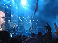 The Kings of Leon, performing at the Isle of Wight Festival 2011, held in Seaclose Park, Newport, Isle of Wight.