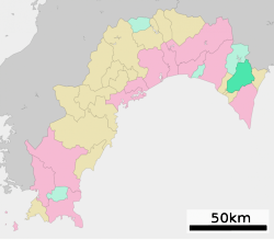 موقعیت کیتاگاوا، کوچی در استان کوچی