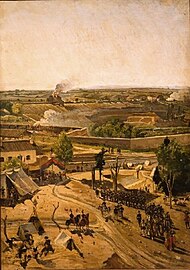 Vue panoramique peinte par Philippet de Rome prise par Garibaldi le 3 juin 1849 (panneau no 1).