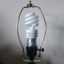 Lamp harp with fluorescent bulb Lamp harp with fluorescent bulb.jpg