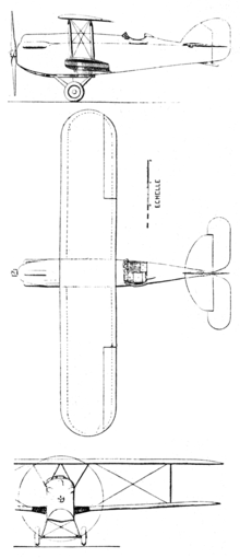 Levasseur PL.8 3-view drawing from L'Aérophile June,1927