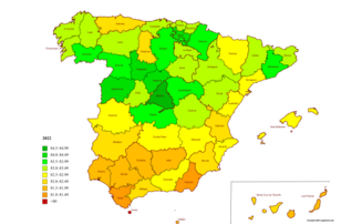 Life expectancy map of Spain 2022 with names.png