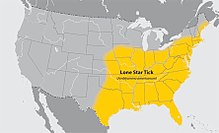 The distribution of the lone star tick (Amblyomma americanum) in the United States Lone-star-tick-map-cdc.jpg
