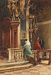 Ludwig Passini praying in a Venetian church (1873)