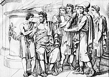 Lycurgus gives his laws to the people before his death (Source: Wikimedia)
