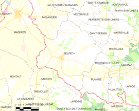 Mapa obce Belpech