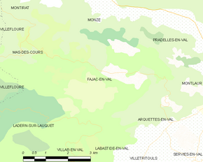 Poziția localității Fajac-en-Val