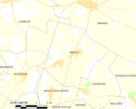 Mapa obce Andilly