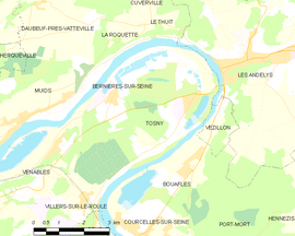 Mapa obce Tosny