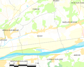 Mapa obce Noizay