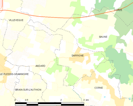 Mapa obce Sarrigné