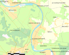 Mapa obce Samois-sur-Seine