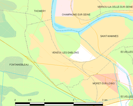 Mapa obce Veneux-les-Sablons