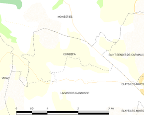 Poziția localității Combefa