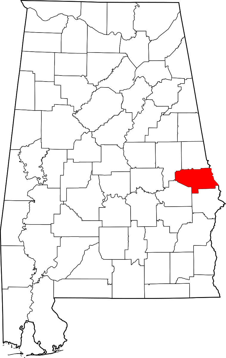 758px Map of Alabama highlighting Lee County.svg