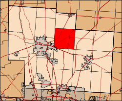 Brown Township okulunun Delaware County'deki konumu