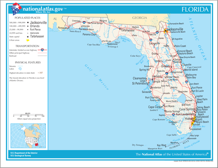 An enlargeable map of the state of Florida