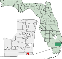 Расположение парка Пембрук в округе Бровард, Флорида