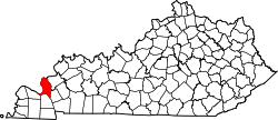 Kart over Livingston County i Kentucky