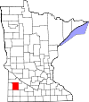 Map of Minnesota highlighting Lyon County.svg