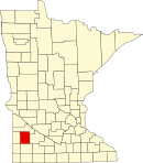 萊昂郡在明尼蘇達州的位置