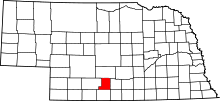 Harta e Gosper County në Nebraska