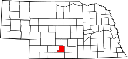 map of Nebraska highlighting Gosper County
