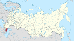 Dagestans placering i Rusland