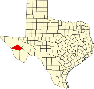 Location of Jeff Davis County Map of Texas highlighting Jeff Davis County.svg