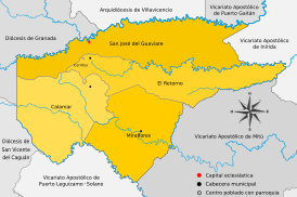 Карта епархии Сан-Хосе-дель-Гуавьяре
