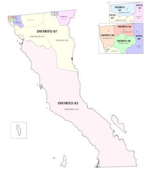 The constituency is labeled as "Distrito 03" on the map above of Baja California. Mapa Electoral Federal de Baja California (2017-2022).png