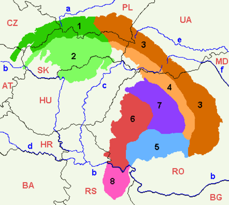 Divisions of the Carpathians