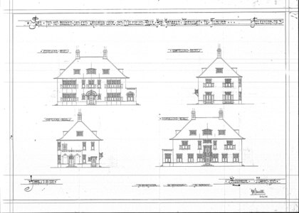 Drawings of all facades by the architect (1916)