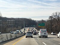 Maryland side of the American Legion Memorial Bridge's southbound lanes, 27 February 2023, 10 a.m.jpg